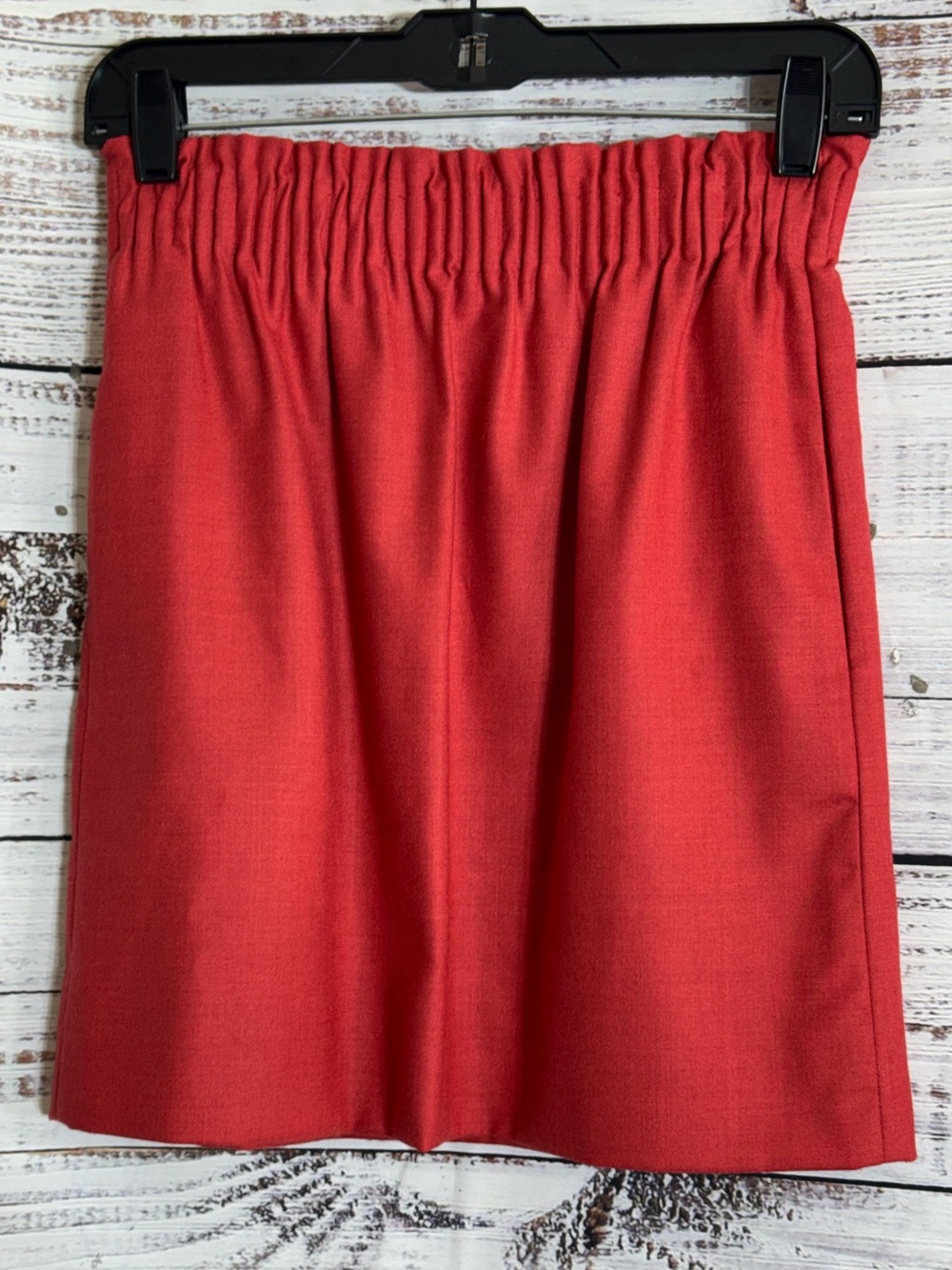 J Crew Skirt womens size 00 Classic Red Elastic Waist Mini Wool Blend Sidewalk